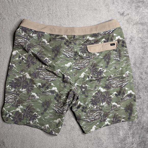 Rip Curl Mirage Board Shorts Surf Hawaii Mens 40 Green Tropical Palm Trees Waves - Picture 5 of 10